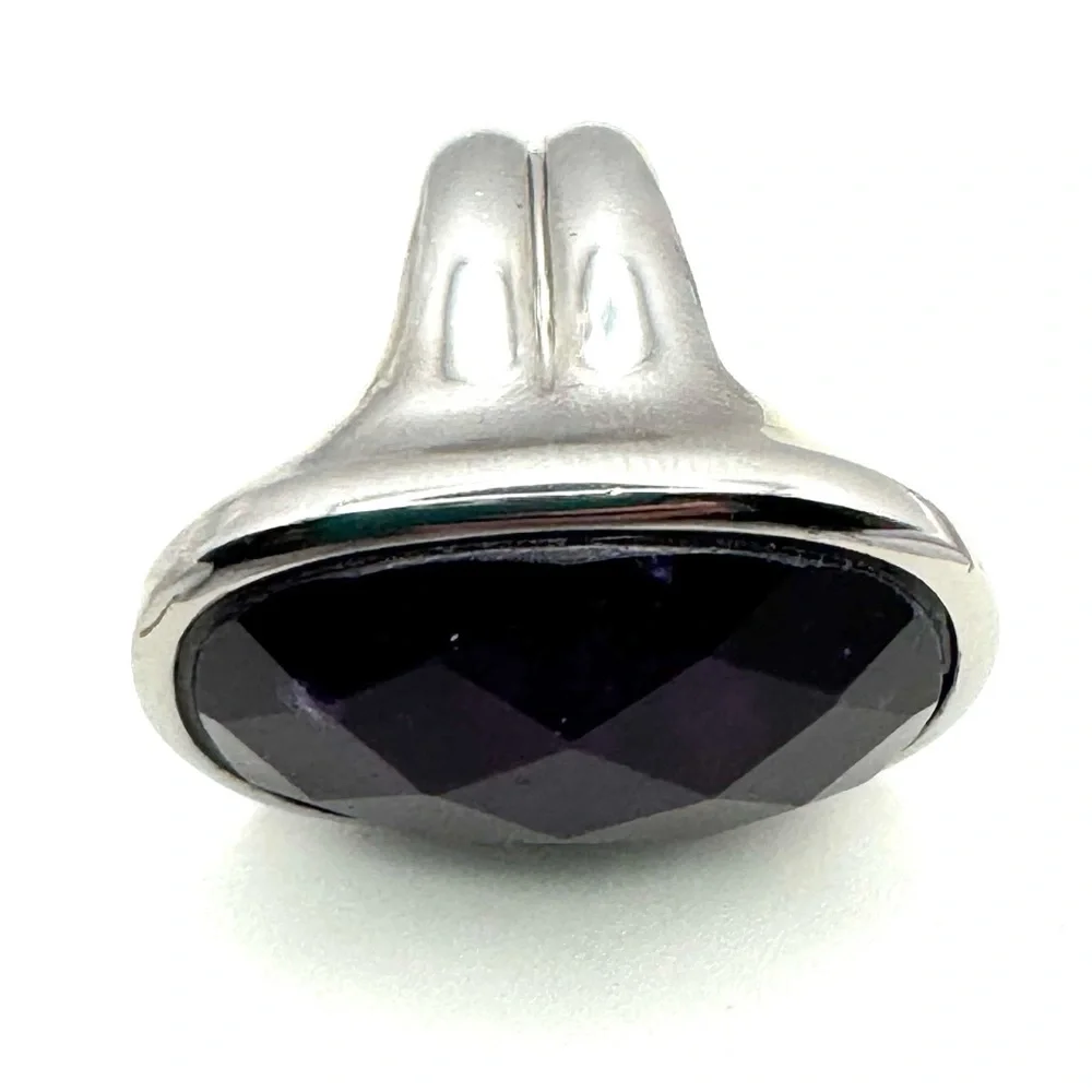 DYRBERG/KERN Dark Purple Statement Ring Size 9